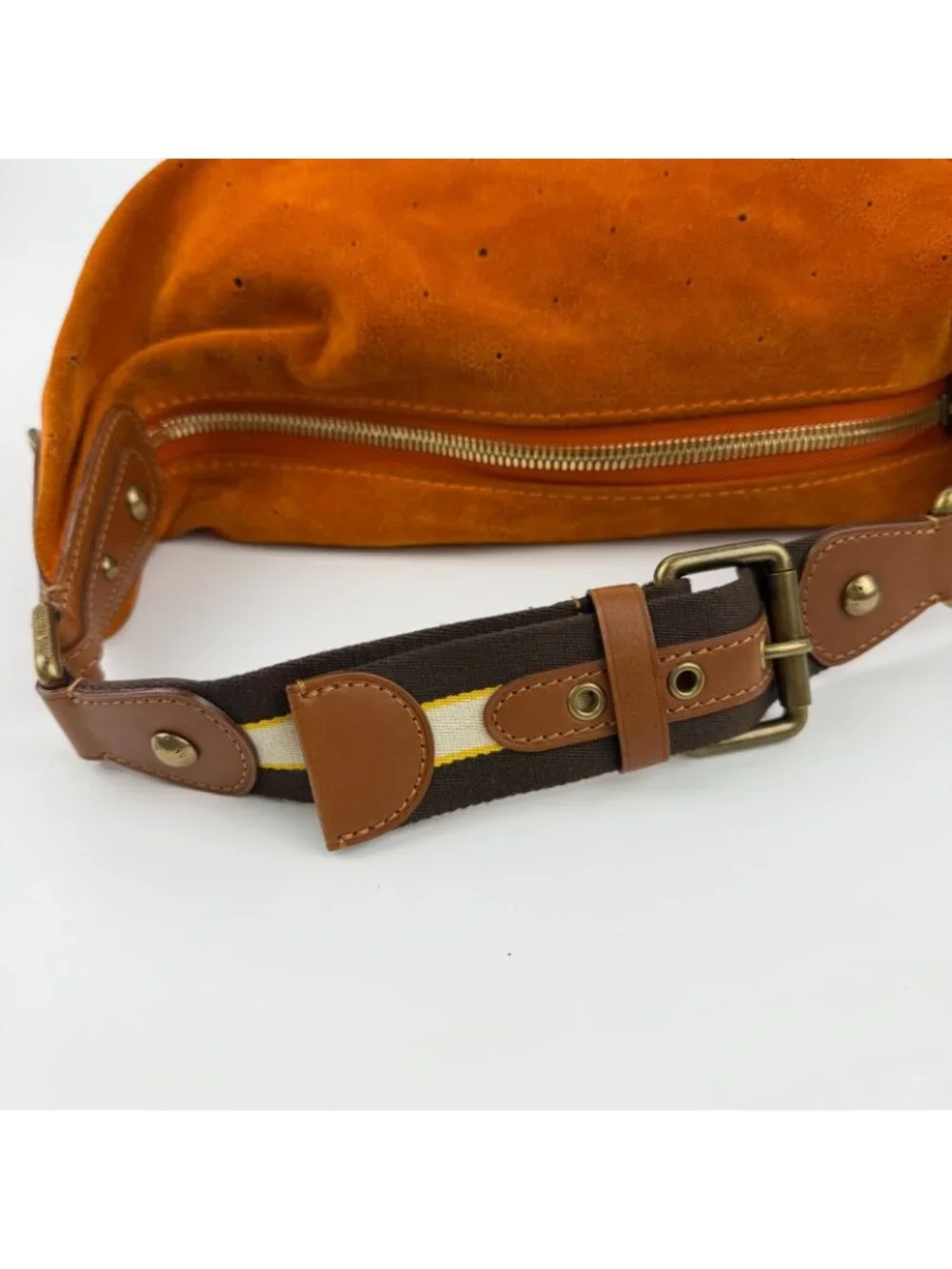Louis Vuitton Monogram GM Shoulder Bag Bo Orange Suede Vintage - Picture 12 of 15
